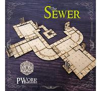 PWORK WARGAMES The Sewer (L'égout) - 3D tactical maps RPG fantasy donjon tiles - cartes tactiques 3D modulaires en MDF 3 mm