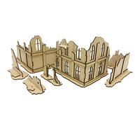 Pwork Wargames Urban Ruins 01 - Ensemble de décors de Ville en ruine pour Miniatures à l'échelle 28mm / 35mm - Miniatures de Table Wargame 3D Scenery Terrain - MDF 3mm