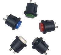 PWQBABJWL Micro commutateurs 5 pcs/lot r13-507k 16 mm Boucle verrouillette 25 0v 3a Interrupteur à Bouton-Poussoir Micro-Interrupteur de réinitialisation Tactile en métal (Color : 5 Color Mix)
