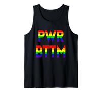 PWR BTTM | Funny Power Bottom Gay Rainbow Flag Pride Débardeur