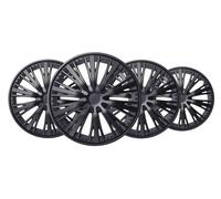 +PWR Car Parts Enjoliveurs 14" Pulse Noir, Lot de 4 pièces, universels, ABS Haute résistance, Fixation par Pression, Design Moderne et Ventilation optimisée