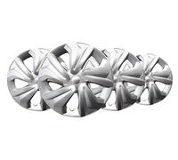 +PWR Car Parts Enjoliveurs 16" Road Argent, Lot de 4 unités, universels, ABS Haute résistance, Fixation par Pression, Design Moderne et Ventilation optimisée