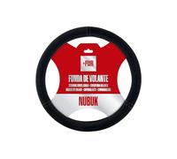 +PWR Car Parts Housse de Volant Modèle Nubuk Noir Universel pour Les Volants de Voiture de 37 à 39 cm. Antidérapant. Fabriqué en 100% Polyester de Haute qualité.