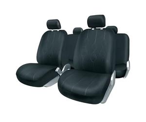 +PWR Car Parts Jeu de Housses de siège universelles Venezia Noir. Compatible avec Les airbags, Fermeture à glissière arrière séparée. Complet pour 5 sièges.D7:E7