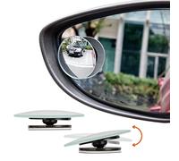+PWR Car Parts Miroirs ronds d’angle mort pour rétroviseur. 2 unités avec adhésif extra-fort. Vision élargie et sécurité accrue. Installation facile. Compatibles avec tous les véhicules