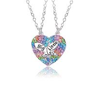 Pwsap 2 Pièces, Colliers BFF Diamond, Colliers Sœurs Pendentif Coeur, Meilleurs Amis Colliers Magnétiques, Best Friends Colliers, Saint-Valentin Amitié Bijoux Cadeaux pour Enfants Filles Sœurs Amis