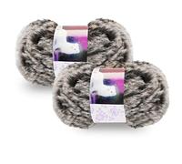 Pwsap 2Pack Pelote de laine à tricoter et crocheter,100g Gris Boules Fil, Très doux imitation fourrure Fil ultra Pour Métier Tisser La Main utilisé le tricot crochet
