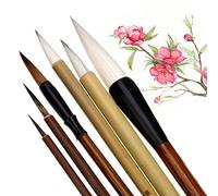Pwsap Lot de 6 Ensemble pinceaux calligraphie chinois, Pinceau d'artiste professionnel La et Peinture Set Kanji outils pour Débutant, étudiants artistes