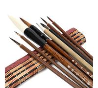 Pwsap Lot de 8 Ensemble pinceaux calligraphie chinois, Pinceau d'artiste professionnel La et Peinture Set Kanji outils pour Débutant, étudiants artistes