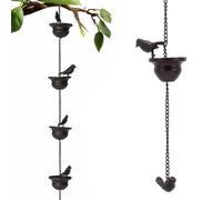 Pwshymi 7,9 Pieds d'oiseaux sur la Chaîne de Pluies de Pluie Carillon de Pluie Décorative pour Gouttières
