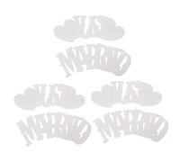 Pwshymi Bannières Just Married pour la Cérémonie de Mariage | Décoration polyvalente, faite de papier cartonné durable, adaptée aux mariages, comprend des cordes et des cartes-lettres