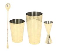 Pwshymi Boston Cocktail Shaker Set Vintage Print Durable 304 Outil en Acier Inoxydable pour Barman et Cocktails Capacité Moyenne pour les Fêtes de Bar à Domicile (Tapez 3)