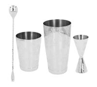 Pwshymi Boston Cocktail Shaker Set Vintage Print Durable 304 Outil en Acier Inoxydable pour Barman et Cocktails Capacité Moyenne pour les Fêtes de Bar à Domicile (Tapez 1)