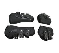 Pwshymi Bottes de Jambe Arrière Avant de Cheval avec Absorption des Chocs et Conception Respirante pour Le Saut et L'équitation de Spectacle, 4 Unités, PU Durable et Néoprène (Moyen)