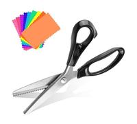 Pwshymi Ciseaux Cranteurs, Ciseaux à Denteler Ciseaux de Couture Professionnels en Acier Inoxydable pour Cuir, Papier, Tissu(4mm)