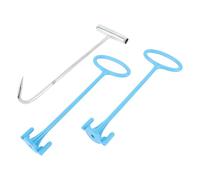 Pwshymi Crochet de Levage pour Panier D'écumoire de Piscine, Installation Facile, Outil de Nettoyage de Piscine pour Hors Sol ou Enterrées, Ensemble de Poignées en Plastique en Acier Inoxydable