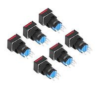 Pwshymi Ensemble de 25 Interrupteurs à Bouton-poussoir avec Lumière pour équipement D'automatisation, Matériau ABS Durable, Interrupteur D'alimentation Autobloquant de 16mm (Rouge)