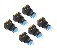 Pwshymi Ensemble de 25 Interrupteurs à Bouton-poussoir avec Lumière pour équipement D'automatisation, Matériau ABS Durable, Interrupteur D'alimentation Autobloquant de 16mm (Jaune)