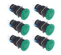 Pwshymi Ensemble de 25 Interrupteurs à Boutons Autobloquants pour Machines-outils avec Contacts Argentés, Coque Ignifuge de Taille 16mm (BEM-LA16-11MS-G)