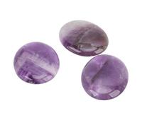 Pwshymi Ensemble de Cristaux de Pouce 3 Pièces, Pierres Violettes à Poignée Lisse pour Pratiques Méditatives et Cadeaux