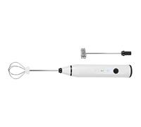 Pwshymi Fouet électrique Rechargeable USB, Mini Mousseur Portable pour café, Latte, Chocolat Chaud, 2 Têtes de Fouet, 3 Vitesses D'agitation pour la Cuisine Domestique, Blanc (Blanc)