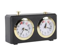 Pwshymi Horloge D'échecs Mécanique Analogique, Minuterie D'échecs Classique à Remonter pour Les Compétitions Weiqi et Les Séances D'entraînement Quotidiennes (Noir)