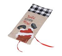 Pwshymi Housse de Bouteille de Champagne, Manchon Luxueux pour Bouteille de Vin de Noël pour Décoration de Fête de Vacances, 35 X 15 Cm, 1 unité (Noir Blanc)