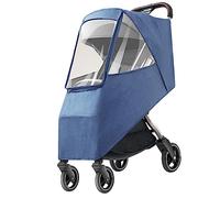 Pwshymi Housse de Pluie Universelle Imperméable pour Poussette, Coupe-vent, Anti-poussière, Résistant aux Intempéries pour les Voyages des Tout-petits, Housse de Poussette de Jogging en Lin (Lin Bleu)