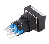 Pwshymi Interrupteur à Bouton 5A, Interrupteur de Commande Autobloquant avec Lumière pour Applications Industrielles, Matériau ABS, Ensemble de 25 Pièces