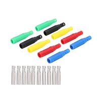 Pwshymi Jeu de Fiches Bananes, Forte conductivité, Durable, Facile à Utiliser pour L'électronique, 10 Pièces, Rouge, Noir, Jaune, Bleu, Vert