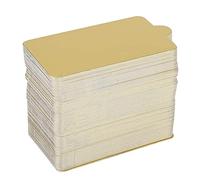 Pwshymi Lot de 100 Planches à Gâteaux en Mousse Dorée, Plateau Rectangulaire en Papier pour Présentation de Cupcakes, Desserts, Décorations de Fête D'anniversaire, de Mariage, Papier (petit rectangle)