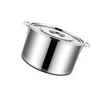 Pwshymi Marmite de Grande capacité en Acier Inoxydable, Marmite à Soupe Robuste pour les Amateurs de Cuisine avec Couvercle, 2 Poignées - Parfaite pour les Soupes, les Bouillons et les Sauces pour