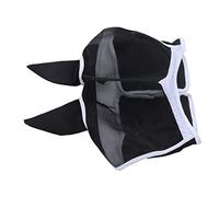 Pwshymi Masque Anti-Mouches pour Chevaux, Confortable et Respirant, Conception à Mailles Fines, Protection du Visage, Fournitures pour Chevaux avec Oreilles (Noir)
