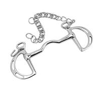 Pwshymi Mors de Bouche de Cheval en Acier Inoxydable, Anneau en D, pour éviter Les Morsures, Bouche de Cheval de 135mm, Applicable à Les Chevaux