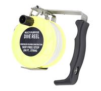 Pwshymi Moulinet de Plongée 290 Pieds, Ligne Blanche Compacte Polyvalente pour équipement de Plongée Souterraine, ABS en Acier Inoxydable (Jaune Fluo)