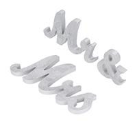 Pwshymi Mr and Mrs Signs Lettres élégantes en Bois pour Mariage, Décoration de la Maison, Taille 31,5 Cm, Ensemble de 3 Pièces