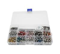 Pwshymi Oeillets Colorés pour Bricolage, Taille 8 Mm | Comprend des bases, des outils de poinçonnage, adaptés aux sacs, aux chaussures, un emballage magnifique, un matériau en