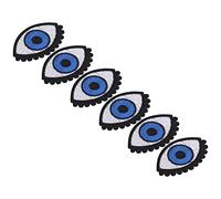 Pwshymi Patchs à Repasser 6 Pièces, Couleur Vive, Motif de Grands Yeux, Patchs Décoratifs Amusants pour Enfants, Accessoires de Vêtements en Coton 5.5x3.6cm