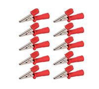 Pwshymi Pinces Isolées, 10 Pièces, Pinces de Test Durables pour Tests Expérimentaux et Applications Automobiles, Matériau en Laiton, Ouvertures de 5mm (Rouge)