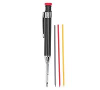 Pwshymi Recharge de Crayons de Charpentier, 12 Recharges Durables pour un Marquage de Précision dans le Travail du Bois et la Construction (Noire)