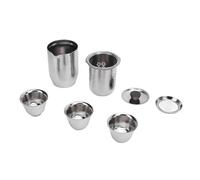 Pwshymi Service à thé de Voyage Ti isolé Portable, Double Couche, Service à thé Moderne Kung Fu Gongfu 300ML pour le Travail/voyage/extérieur en Bois D'ébène