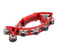 Pwshymi Tambourin à Main Cloche à Double Rangée en Forme de Poisson, Instrument de Musique pour Enfants, 1 X Matériau ABS Durable (Rouge)