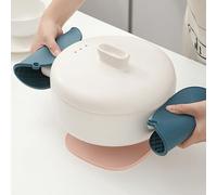 Pwshymi Tapis de Pot en Silicone, Anneau de Suspension Résistant à la Chaleur, Antidérapant, Style Nordique pour Comptoir de Cuisine, Table à Manger, Bleu foncé