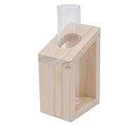 Pwshymi Vase en Verre Hydroponique, Support en Bois, Vase de Table élégant pour la Décoration de la Maison et du Jardin, Bambou Porte-bonheur, Récipient en Verre Résistant aux Hautes et Basses