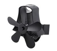 Pwshymi Ventilateur de Poêle à Bois Efficace Auto-générant 5 Pales Ventilateur de Cheminée Magnétique pour Cheminée Intérieure Poêles à Kérosène 2,3 Lb (Noir)