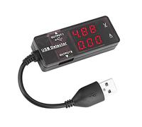 Pwshymi YB26VA - Détecteur USB à Double Affichage, Ampèremètre Compact pour Smartphones, Tablettes et Appareils USB, ABS Durable 3.2-30V (Homochromie branchée et ne tournant pas)