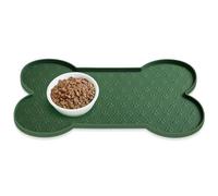 PWTAA Tapis de nourriture pour chien en silicone antidérapant - Tapis de gamelle plus épais - Imperméable - Avec bord surélevé - Convient aux chiens de petite et moyenne taille