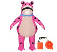 Pwzoax Inflatable Frog Costume Adult, Fun Frog Inflatable Costume Full Body Animal Suit with Air Pump Cosplay Party (Pink,L: heights 3.94-4.92ft)