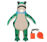 Pwzoax Inflatable Frog Costume Adult, Fun Frog Inflatable Costume Full Body Animal Suit with Air Pump Cosplay Party (Green,M: heights 4.92-6.23ft)