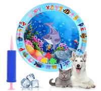 Pwzoax Ocean Breeze Splashland for Cats Dogs, Cat Water Mat for Indoor Cats with Fish with Manual Air Pump, Ocean Breeze Splashland Cat Toy, Thickened Anti-Scratch Pet Cooling Mat (#3)